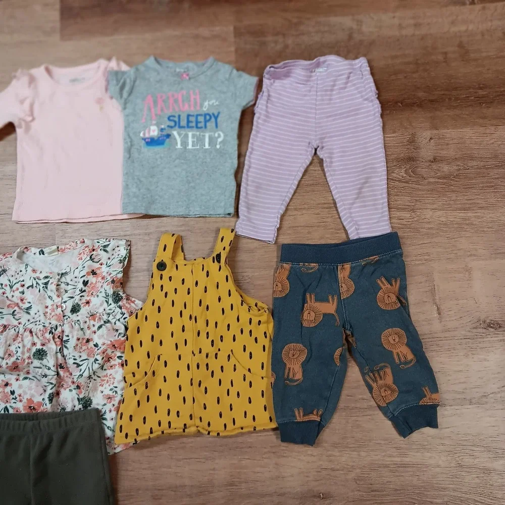 Carter's Baby Girl Clothes Lot 6M 12 Pc Mixed Floral Pants Dress Just One You